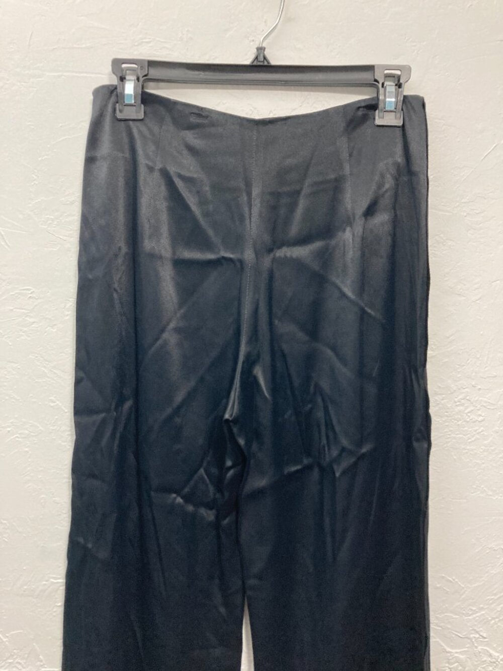 VINCE Liquid Satin Wide Leg Pants Black Quiet Luxury Side Zip Minimalism Size 0 - Picture 9 of 14